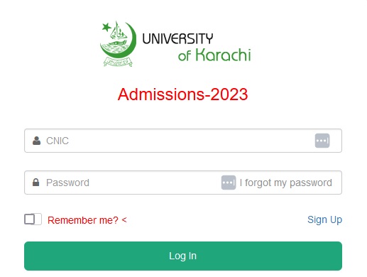 KU Admission Portal 2024 online Karachi University 