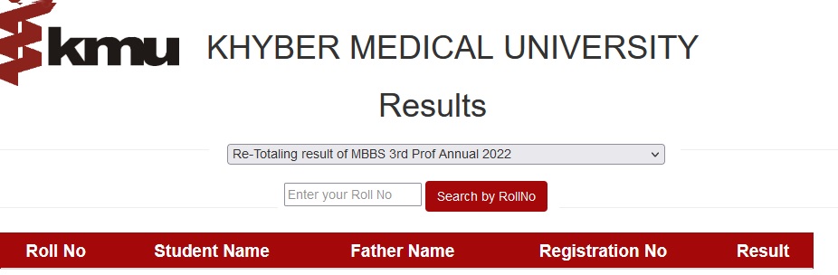 KMU Result 2024 Check Online By Name & Roll No