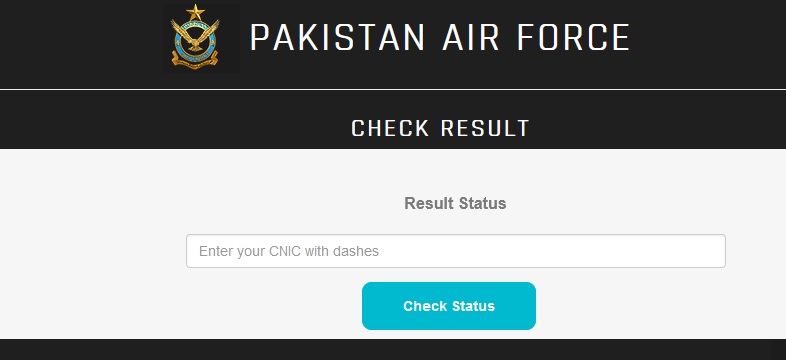 PAF Entry Test Result 2024 Check Online