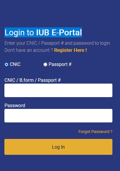 IUB Admission 2024 Check Online Login 