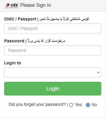 OTS Online Registration 2024 Online Login Portal